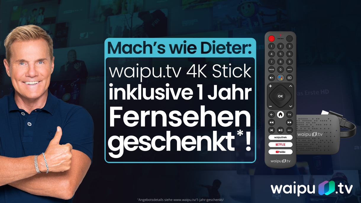 Top-Angebot nur für kurze Zeit: waipu.tv 4K Stick kaufen und ein Jahr Perfect Plus kostenlos sichern